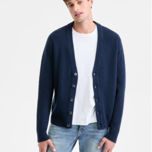 Men's Long-Sleeve Brushed Solid Cardigan
