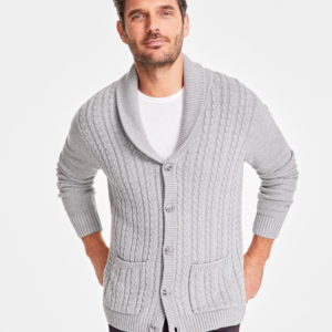 Men's Chunky Shawl Collar Cardigan Sweater