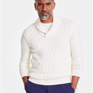 Men's Chunky Shawl Collar Sweater